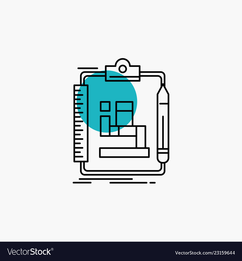 Algorithm process scheme work workflow line icon vector image Algorithm process scheme work workflow line icon