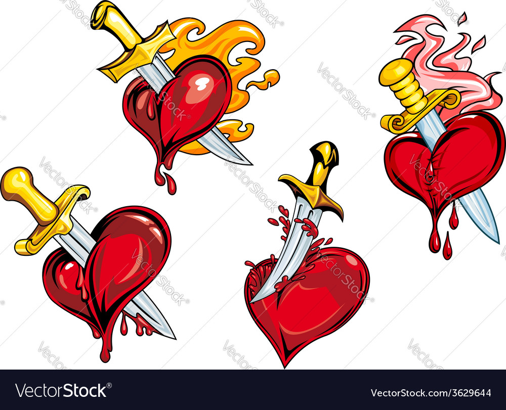 Bleeding Heart With Dagger