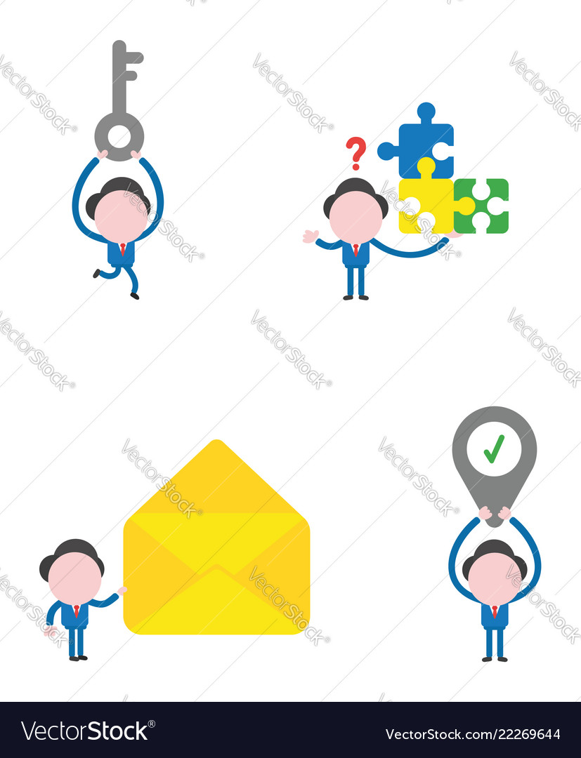 Businessman character set vector image Businessman character set
