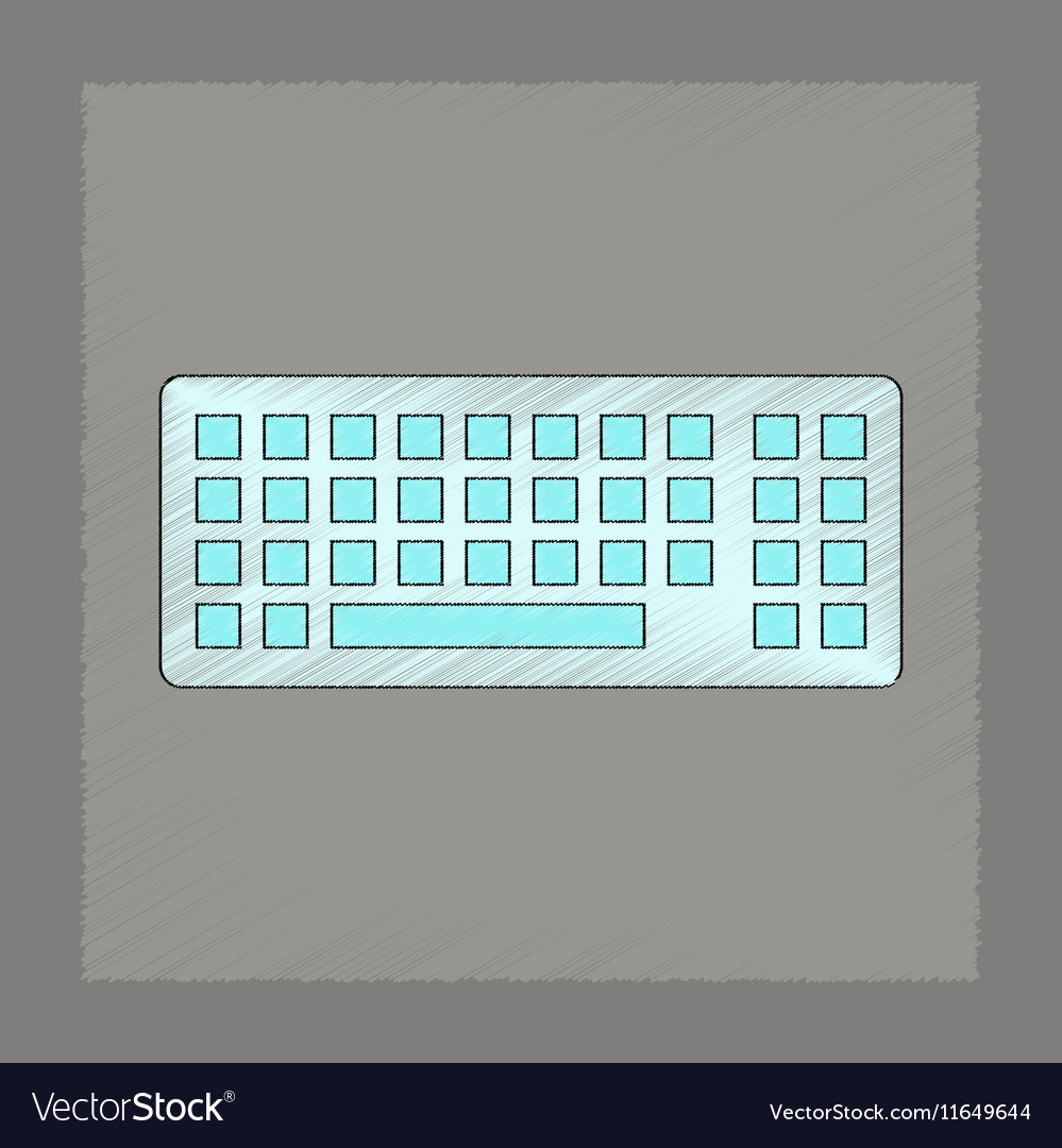 Flat shading style icon computer keyboard