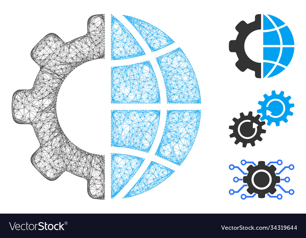 Global Network Polygon Icon