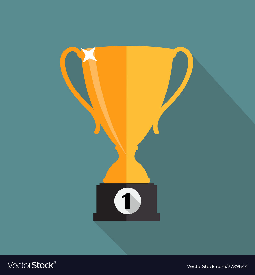 Gold trophy cup winner Royalty Free Vector Image