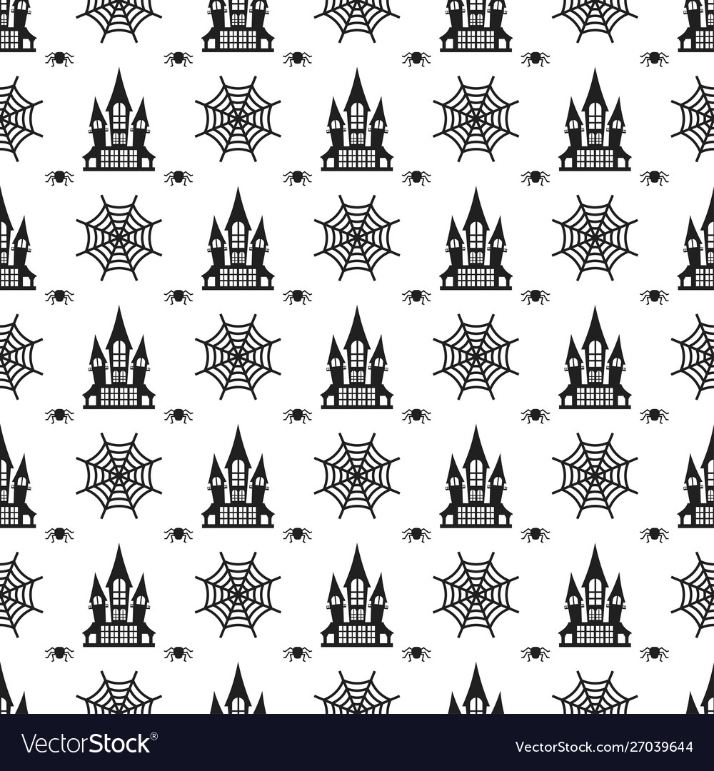 Halloween seamless pattern design elements vector image Halloween seamless pattern design elements