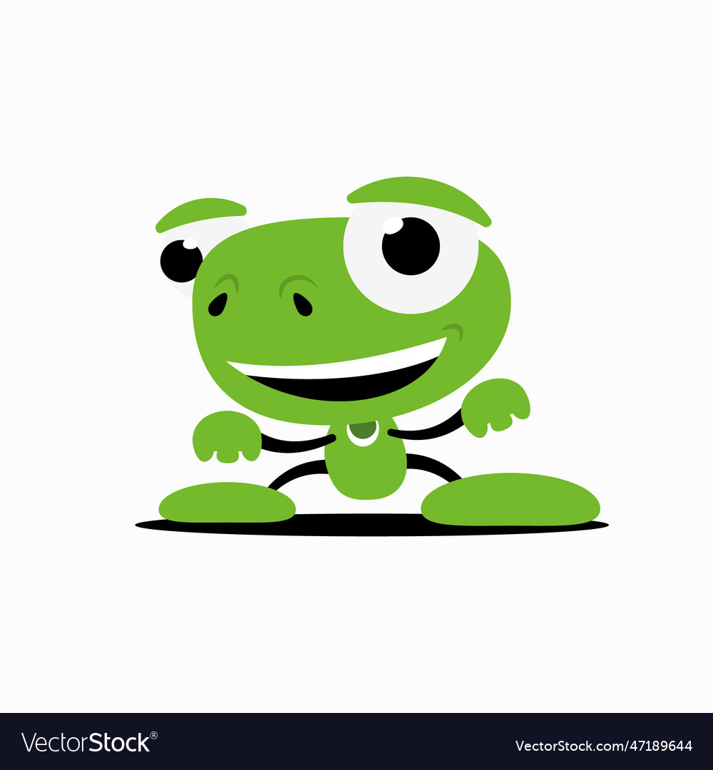 Happy green frog cartoon