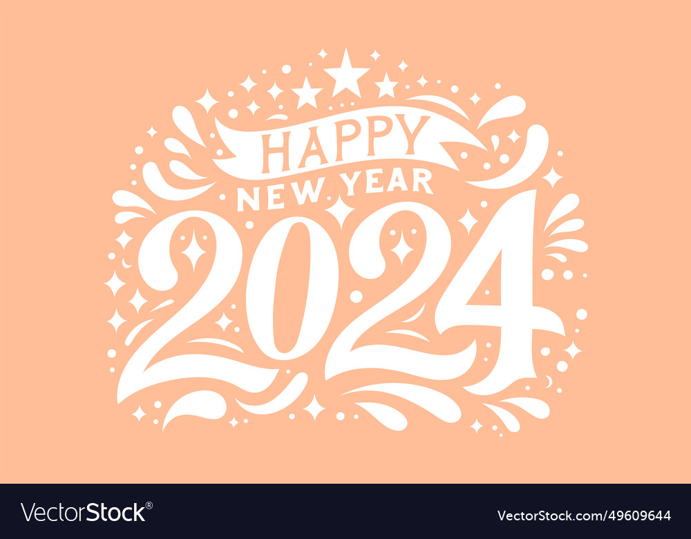 Happy new year 2024 design pantone color Vector Image