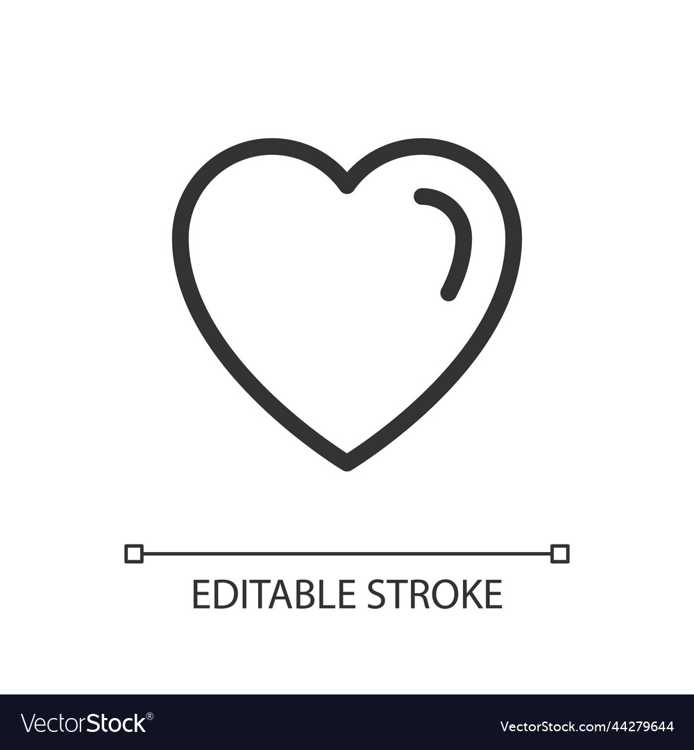 Heart pixel perfect linear ui icon vector image Heart pixel perfect linear ui icon