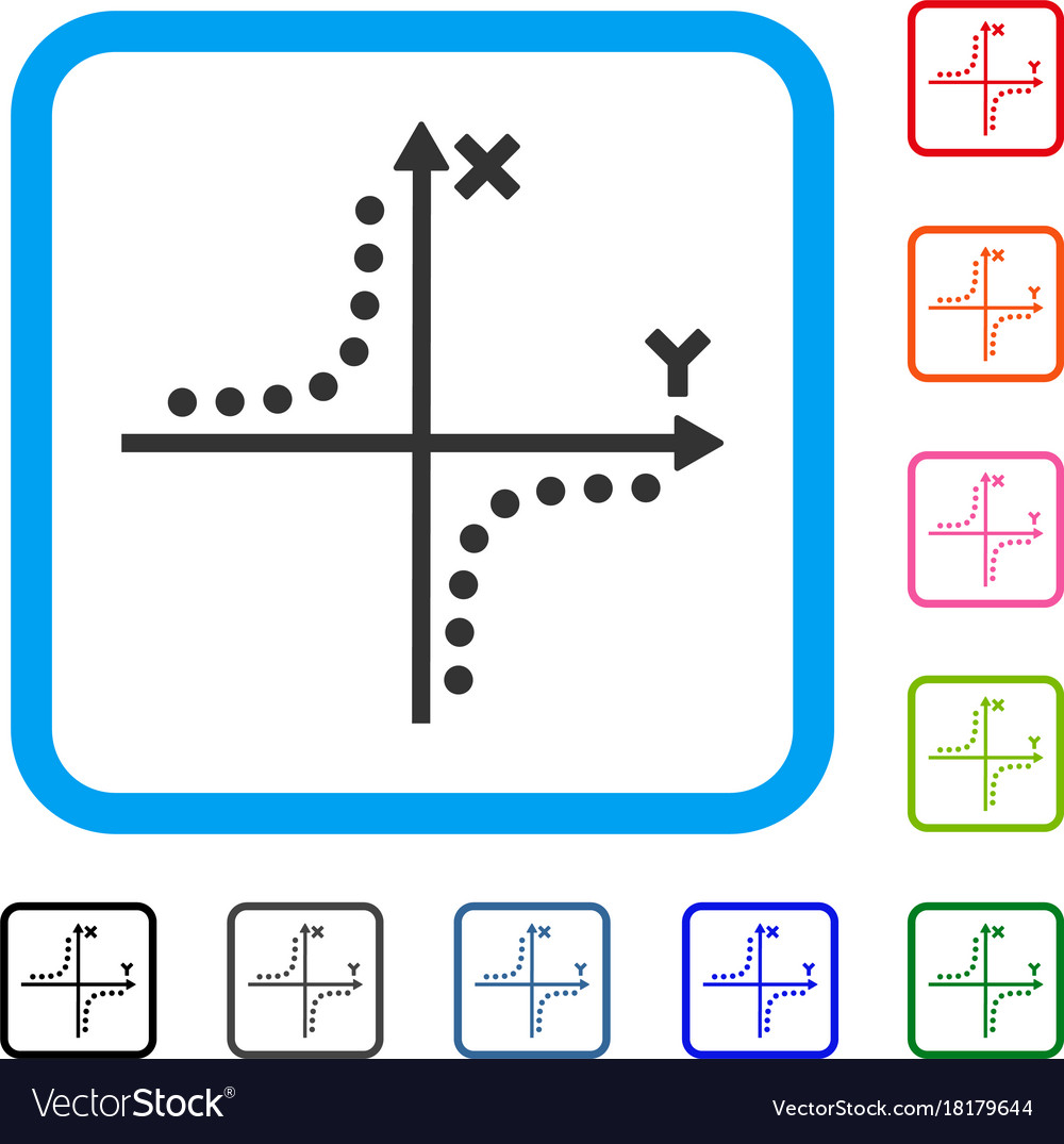 Hyperbola plot framed icon