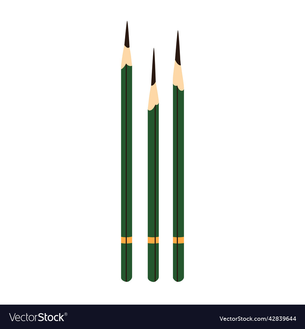 Lead pencils with sharp graphite tips sharpened