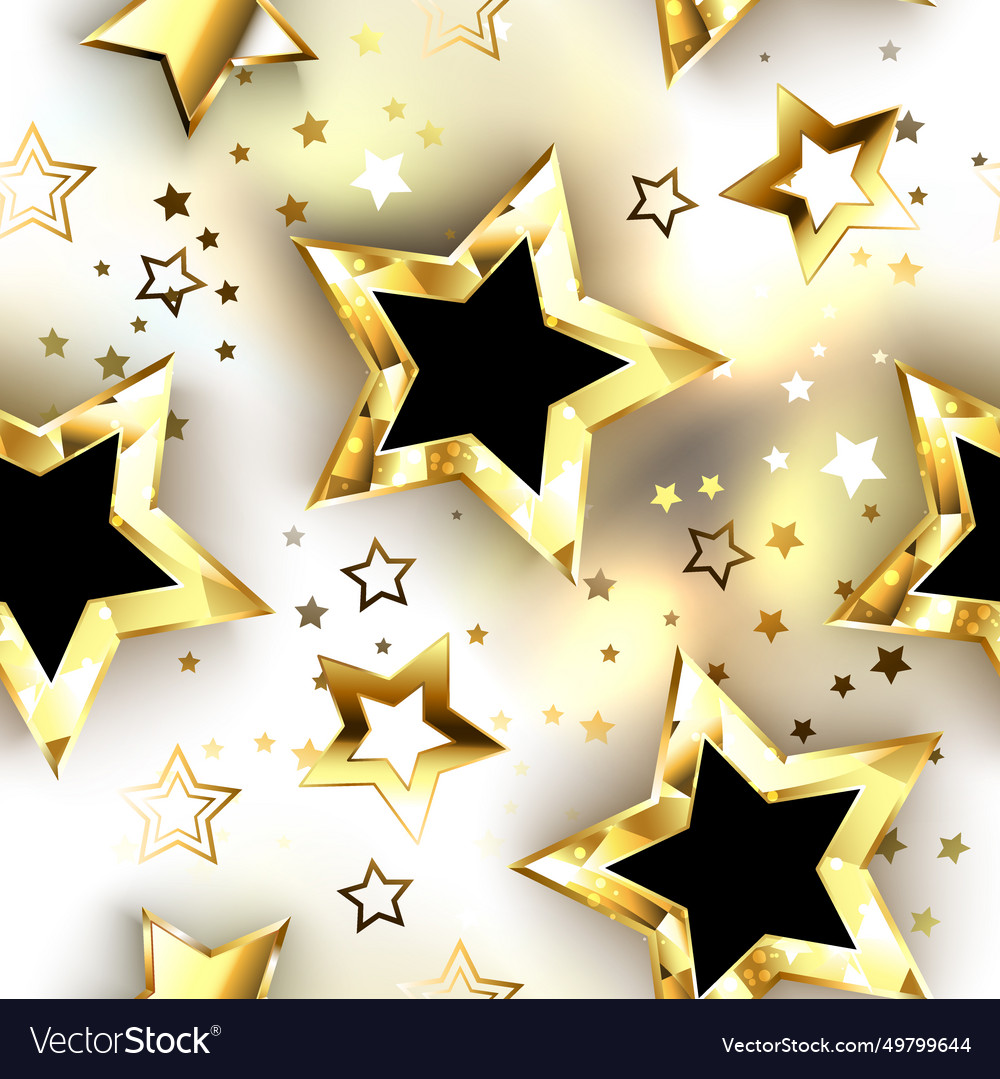 Light seamless with gold stars Royalty Free Vector Image