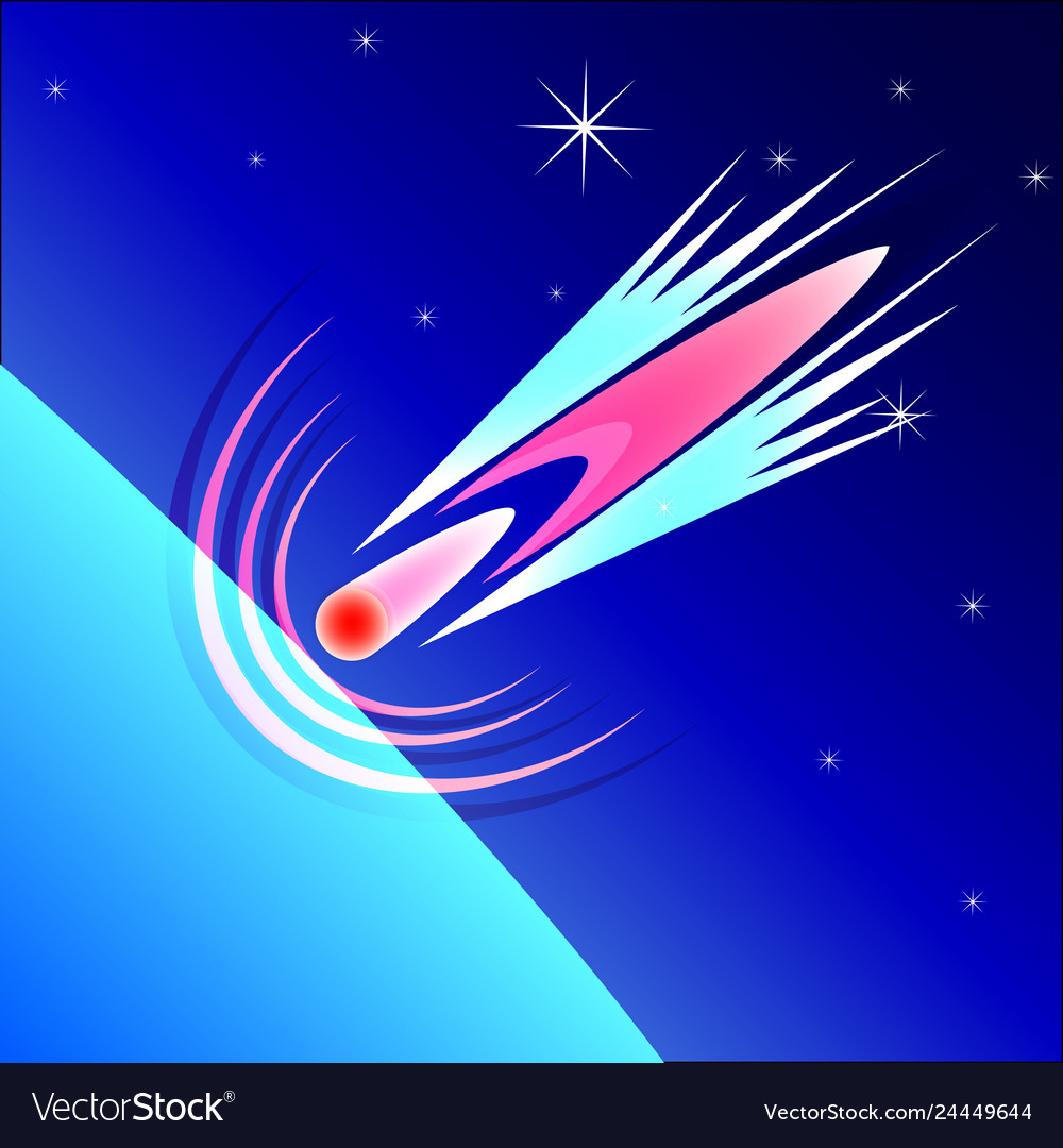Meteor falling on the planet vector image Meteor falling on the planet