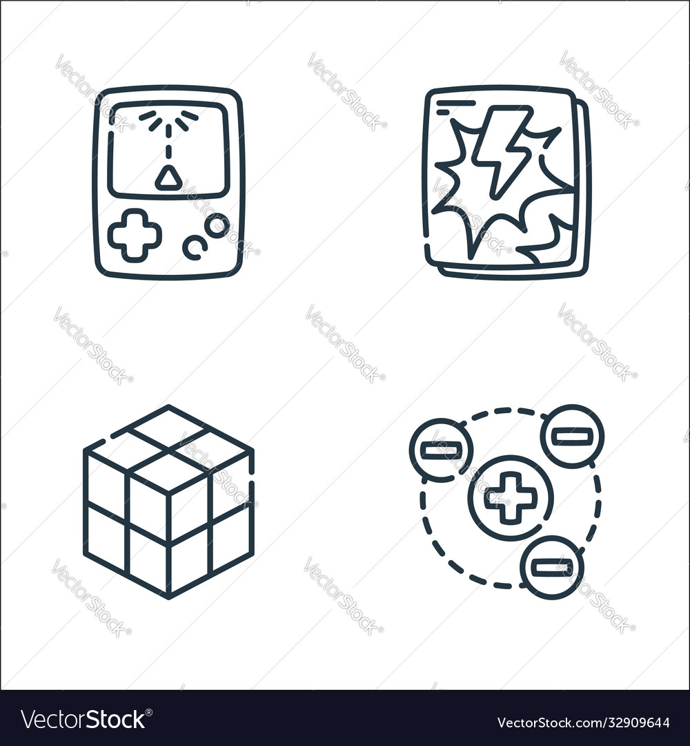 Nerd line icons linear set quality vector image Nerd line icons linear set quality
