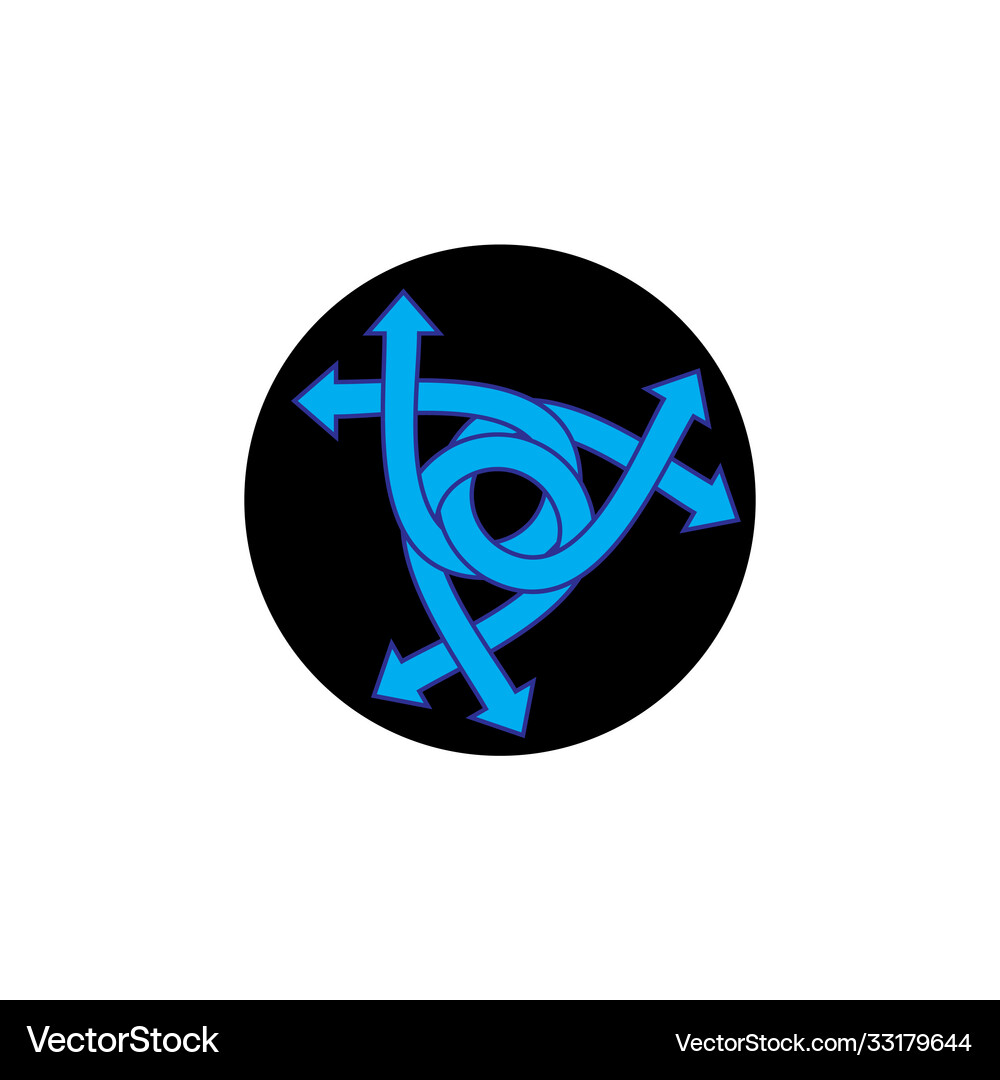 Overlapping lines triangle arrow logo Royalty Free Vector