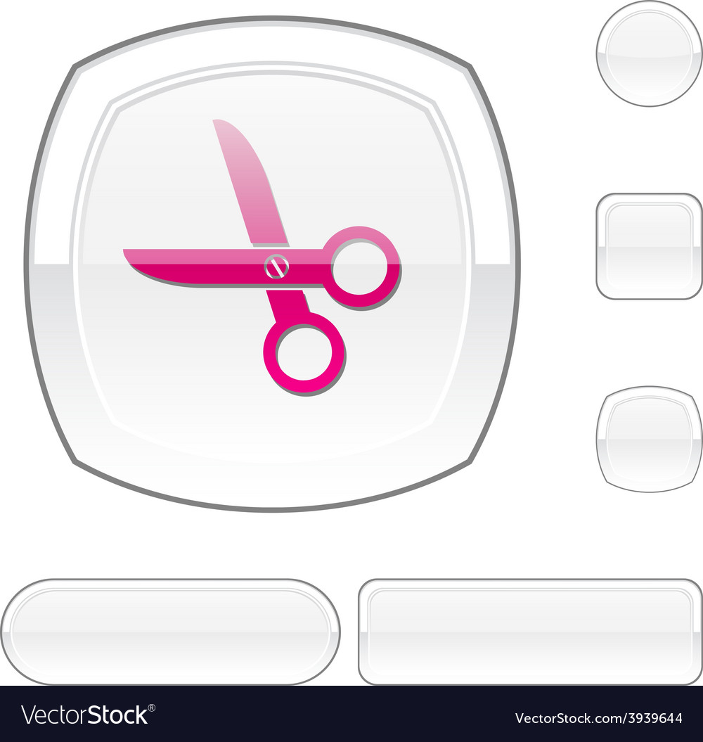 Scissors white button