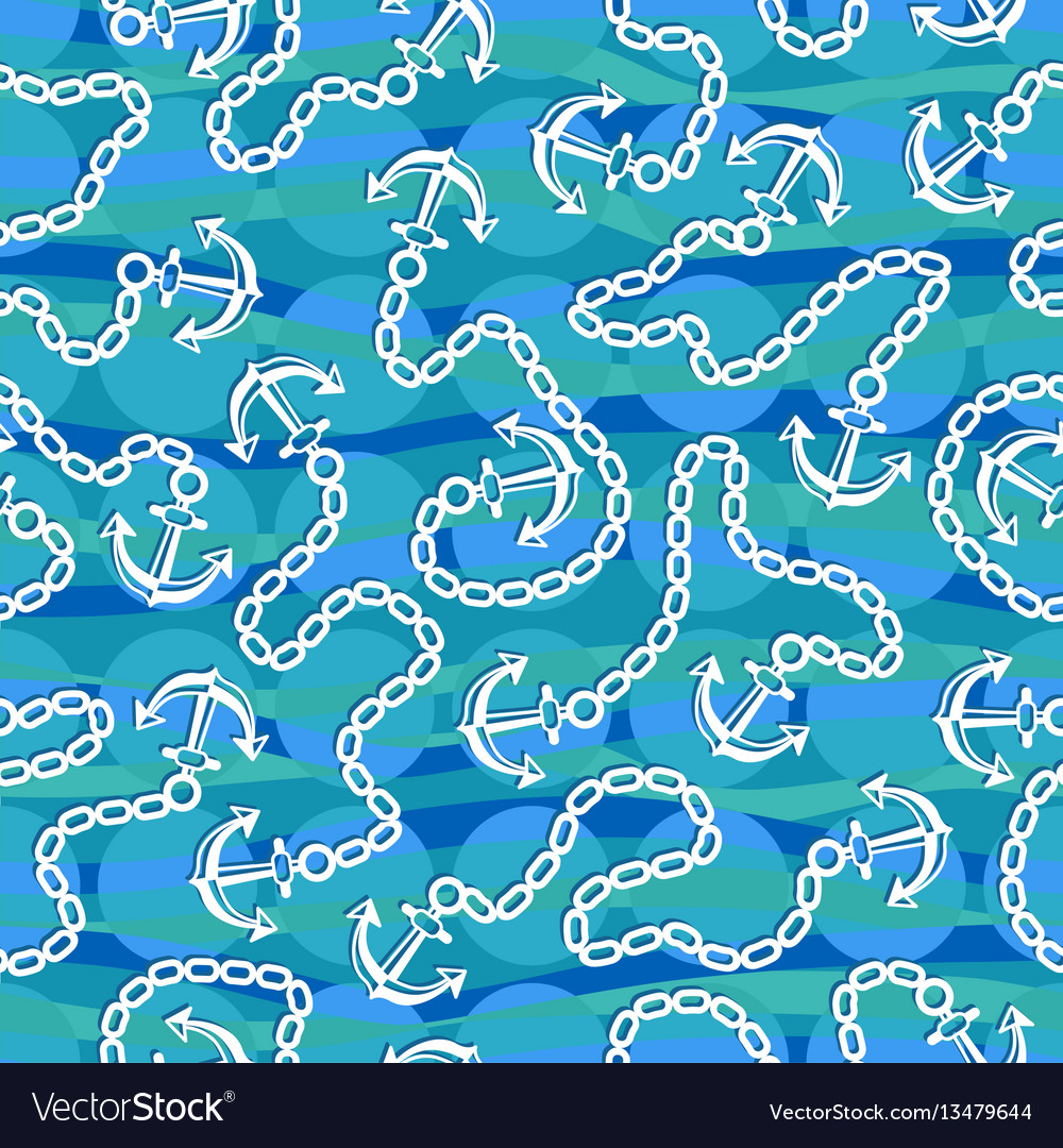 Seamless pattern with anchors ongoing backgrounds vector image Seamless pattern with anchors ongoing backgrounds