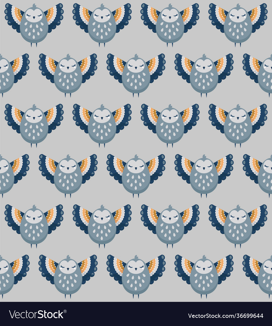 Seamless scandinavian pattern multicolored owl vector image Seamless scandinavian pattern multicolored owl