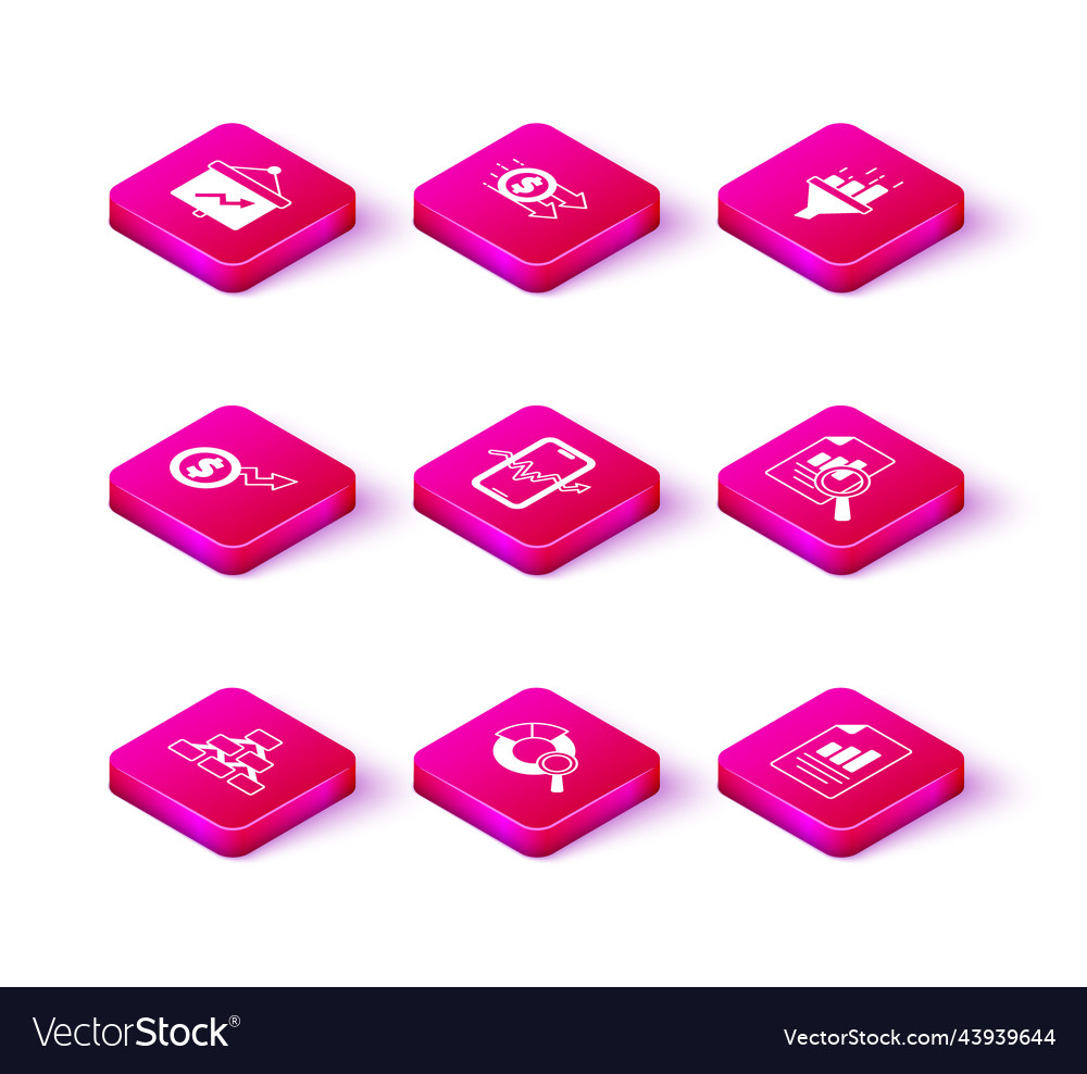 Set hierarchy organogram search data analysis vector image Set hierarchy organogram search data analysis