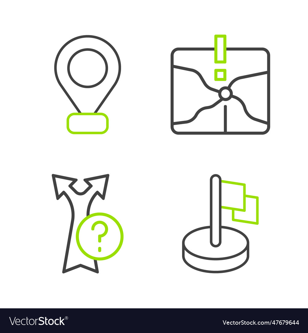 Set line flag arrow intersection point Vector Image Set line flag arrow intersection point