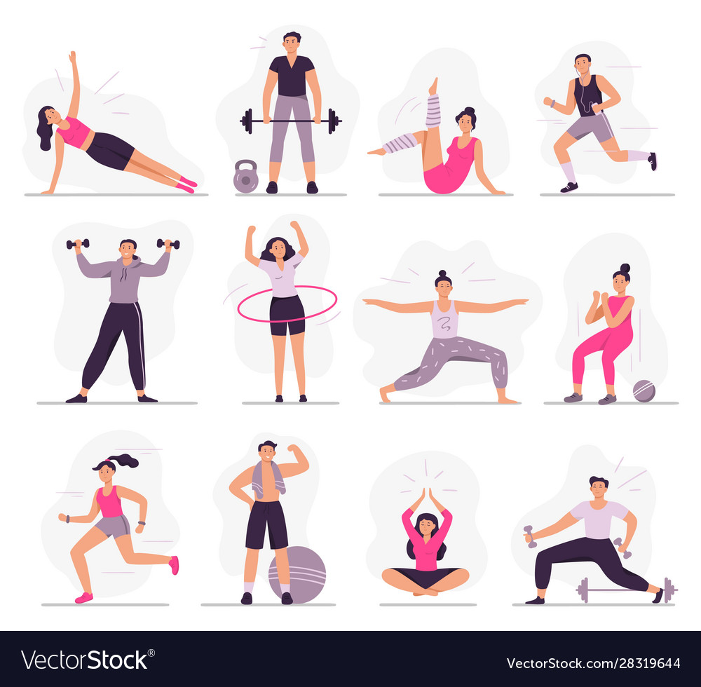 Sport people young athletic woman fitness Vector Image