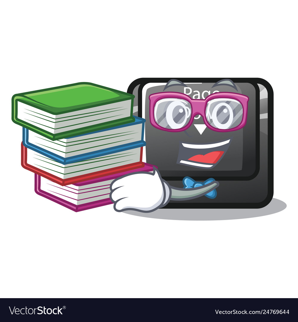 Student with book button page down installed