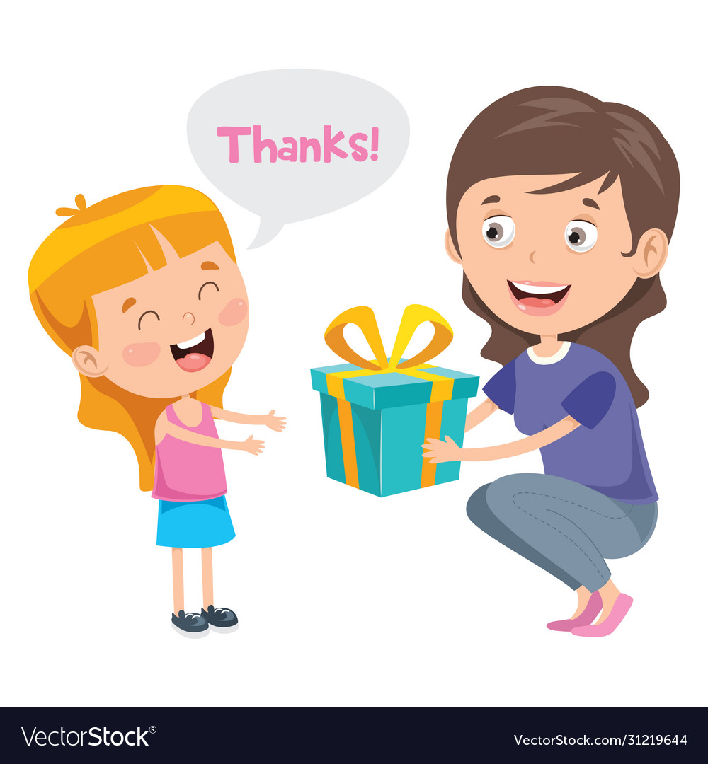 Thank you with characters Royalty Free Vector Image