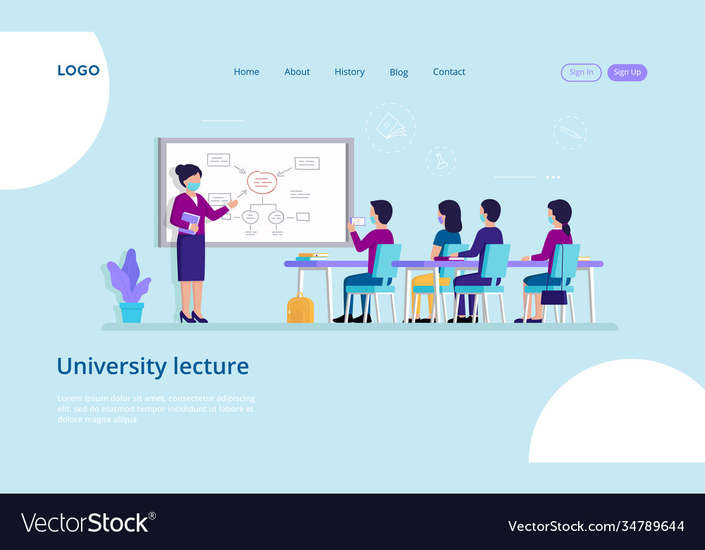 University lecture in safe vector image University lecture in safe