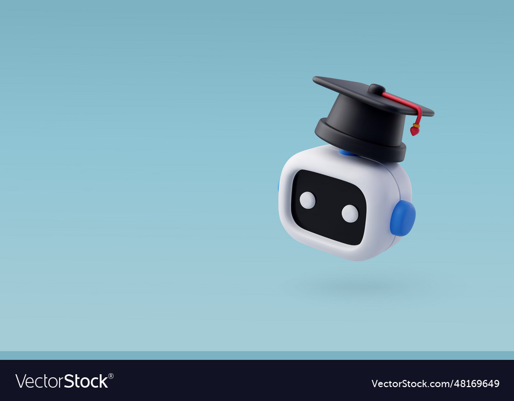 3d robot machine learning ai in science Royalty Free Vector