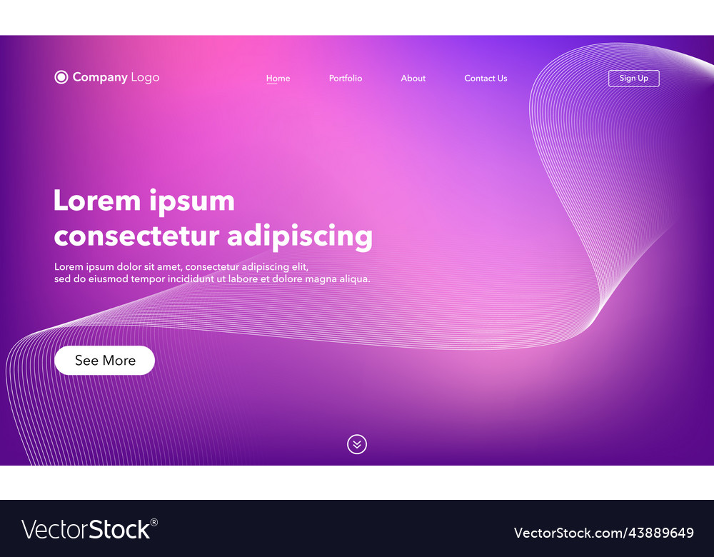 Abstract background website landing page template vector image Abstract background website landing page template