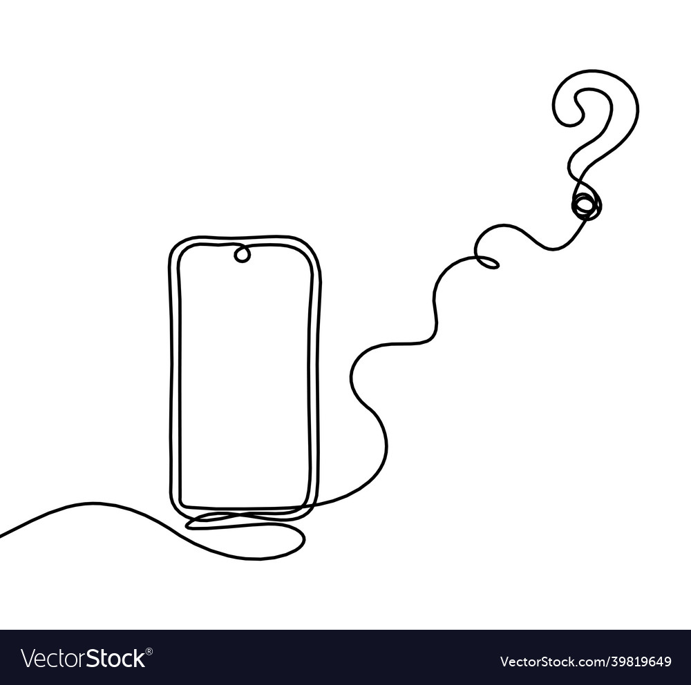 Abstract mobile with question mark as line