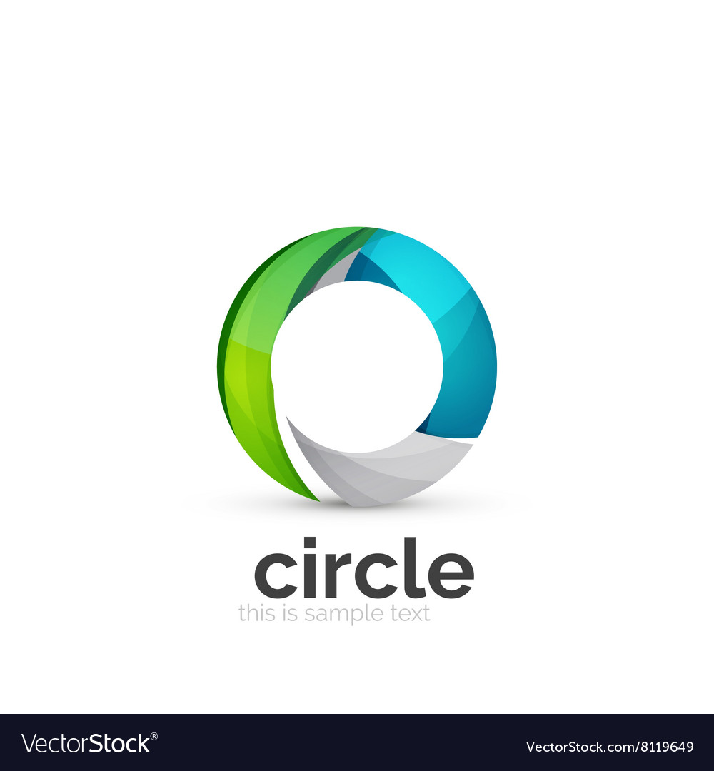 abstract swirly round logo template royalty free vector