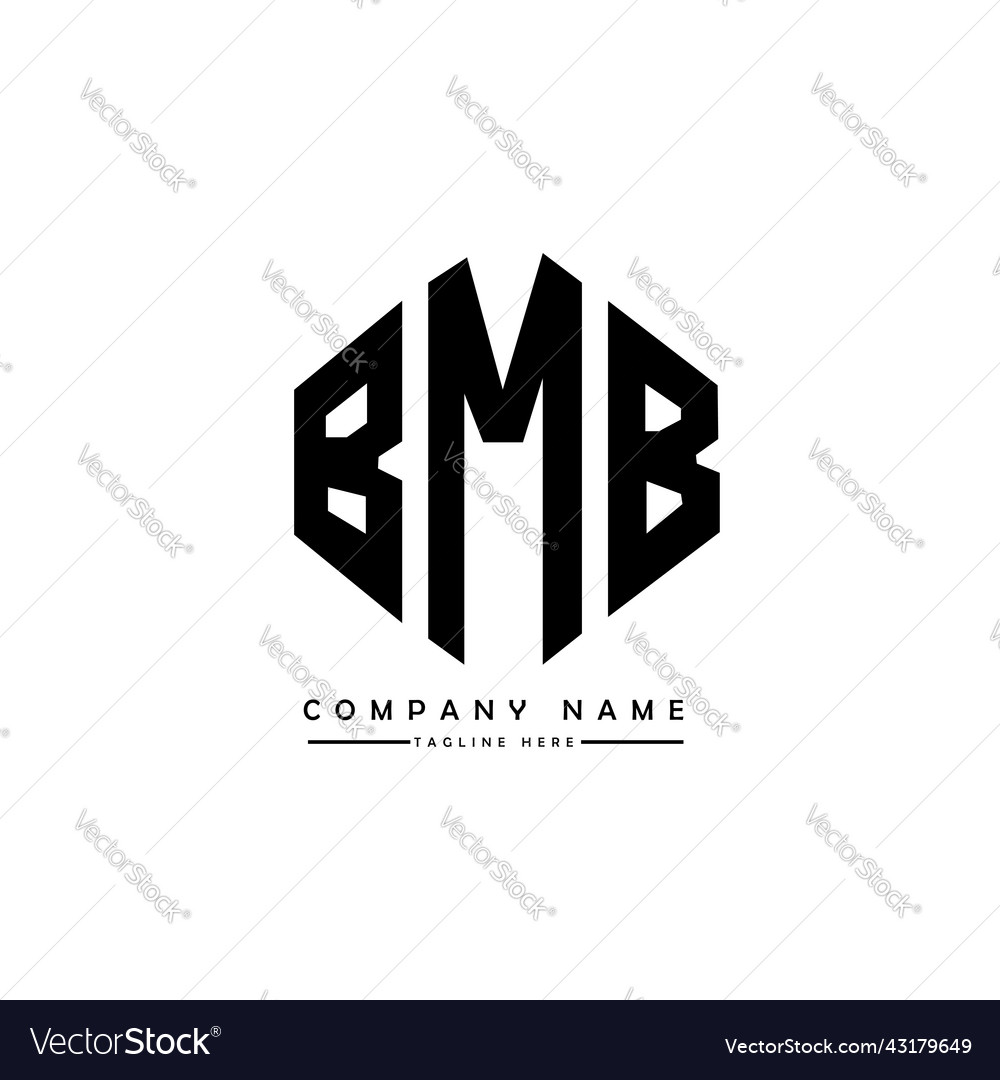 Bmb letter logo design with polygon shape