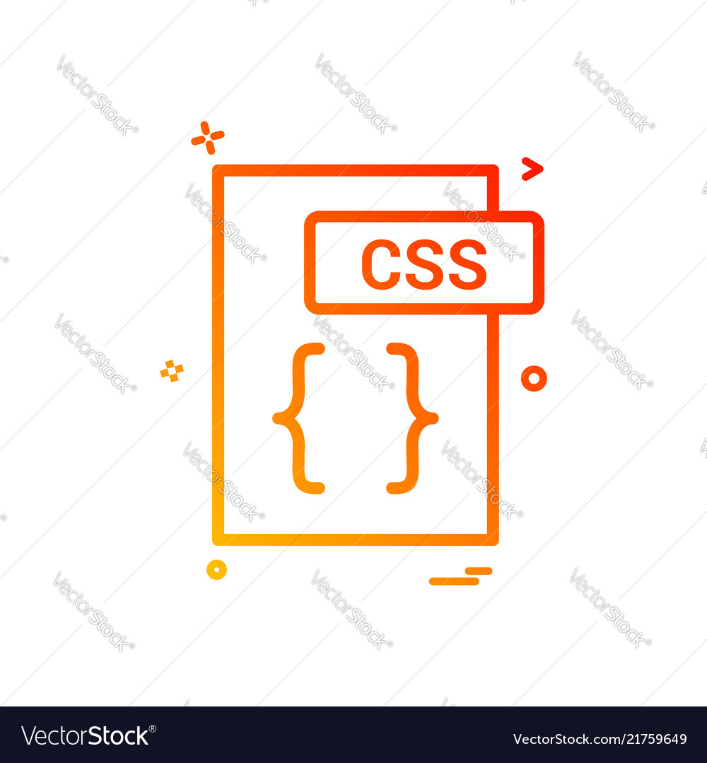 Css file format icon design Royalty Free Vector Image