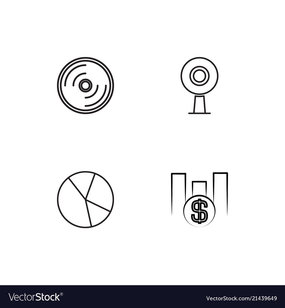 Data analytics linear icons set simple outline