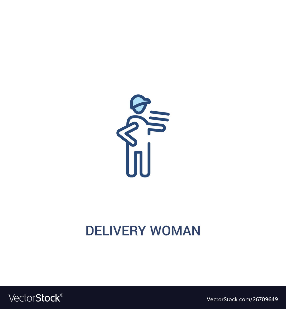 Delivery woman concept 2 colored icon simple line