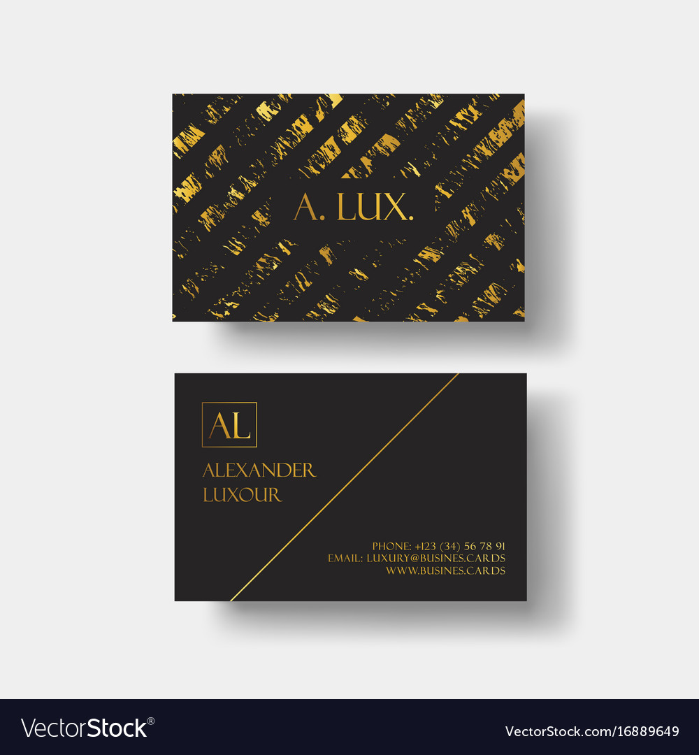 elegant black luxury business cards with marble vector image