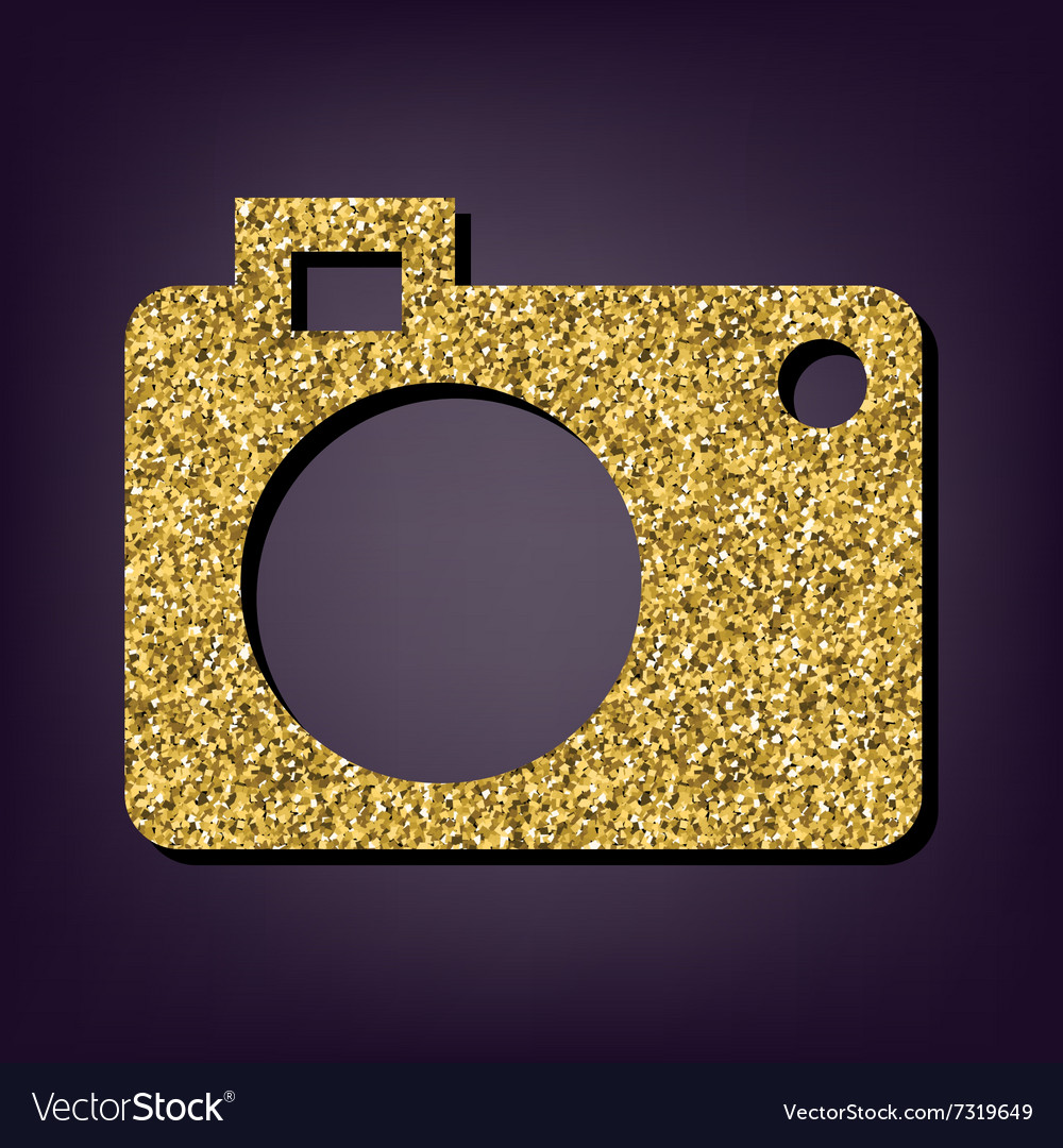 Golden style icon on people background