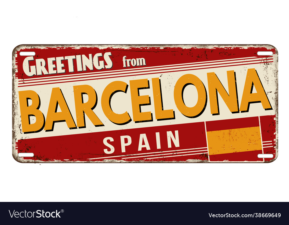 Grüße von Barcelona - Vintage Plate