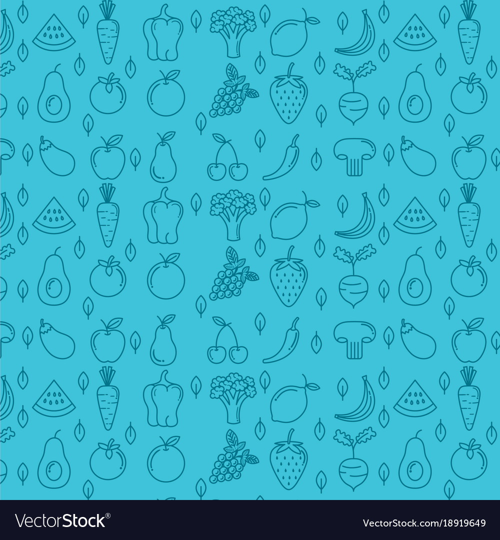 Healthy food pattern background Royalty Free Vector Image