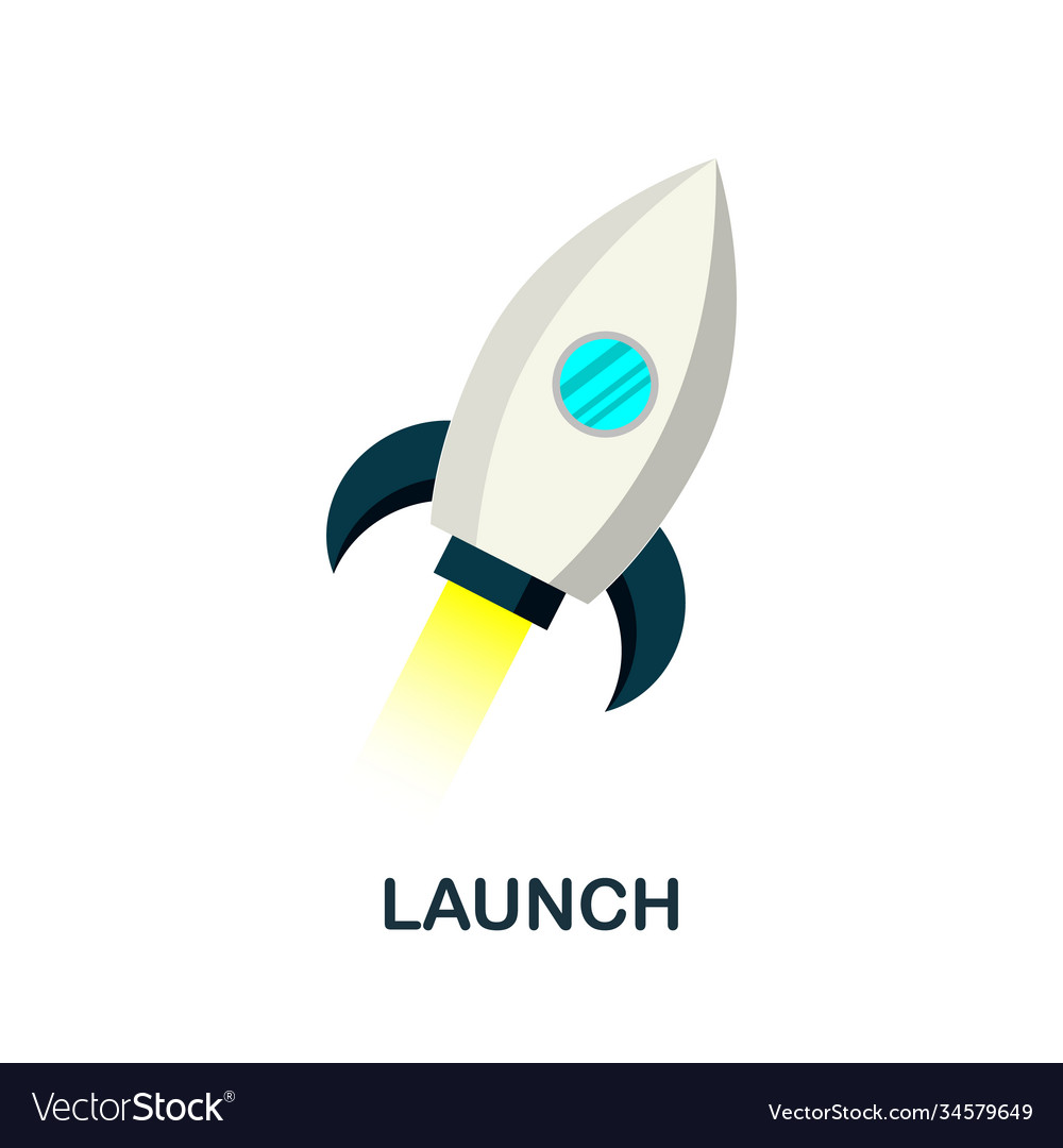 Launch icon simple element from creativity vector image Launch icon simple element from creativity