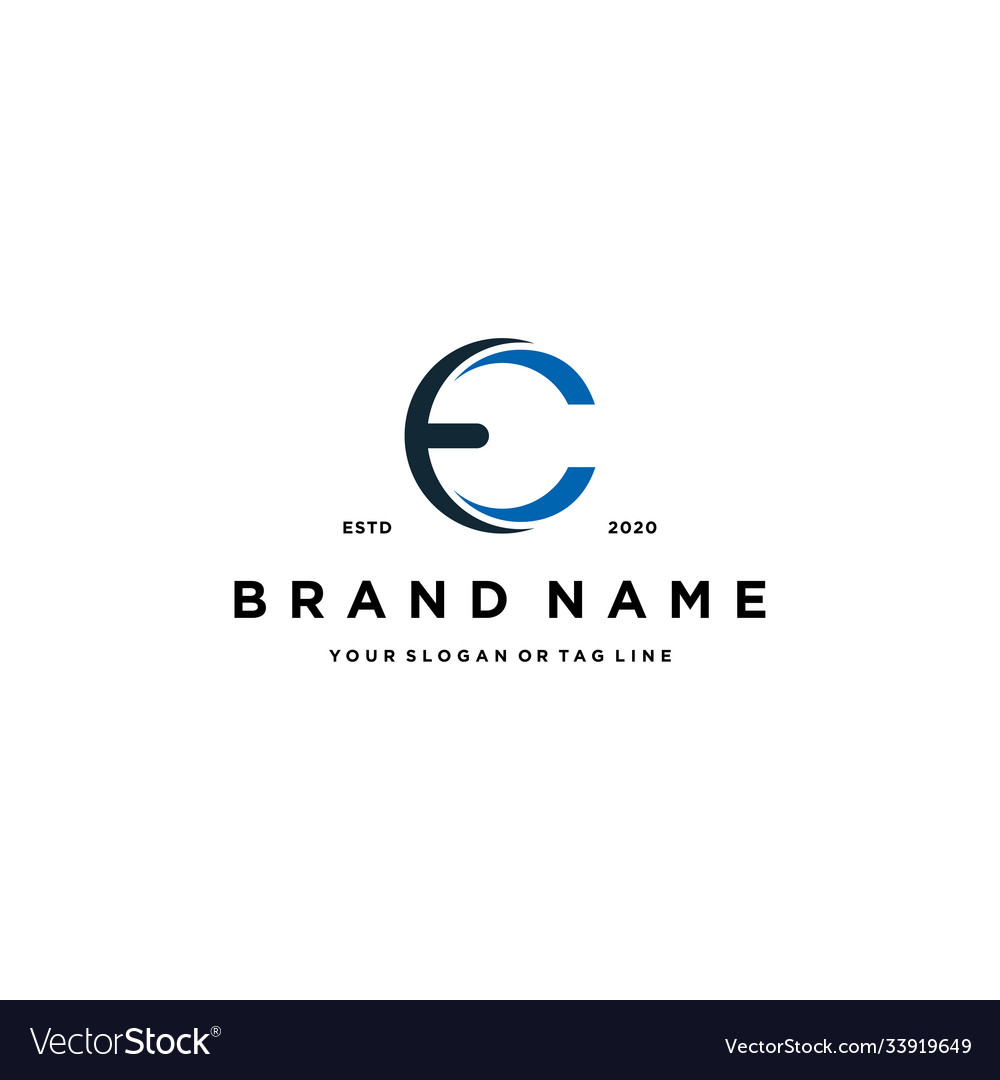 Letter Ec Logo Design Template Royalty Free Vector Image