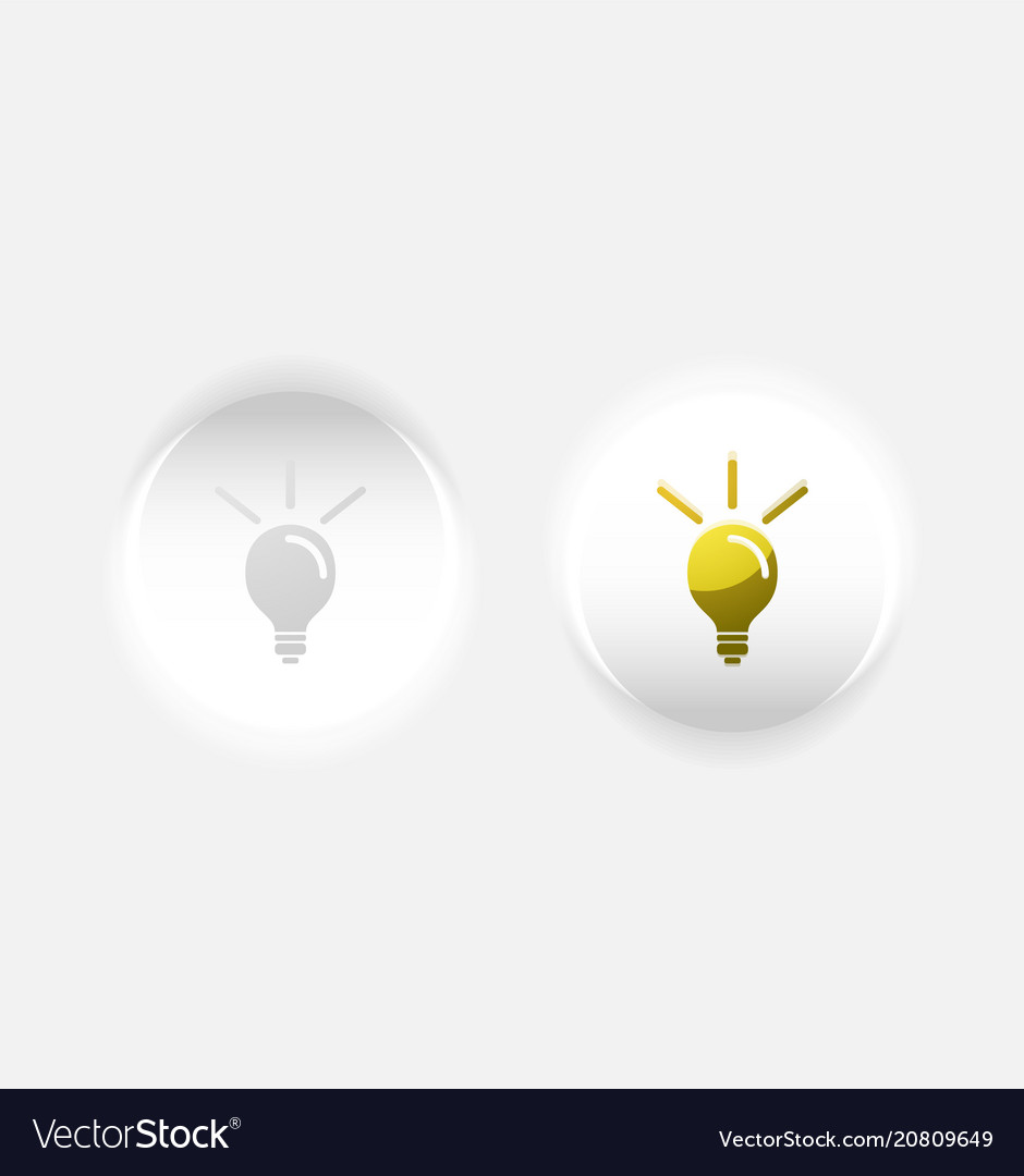 Light bulb new idea concept web button vector image Light bulb new idea concept web button