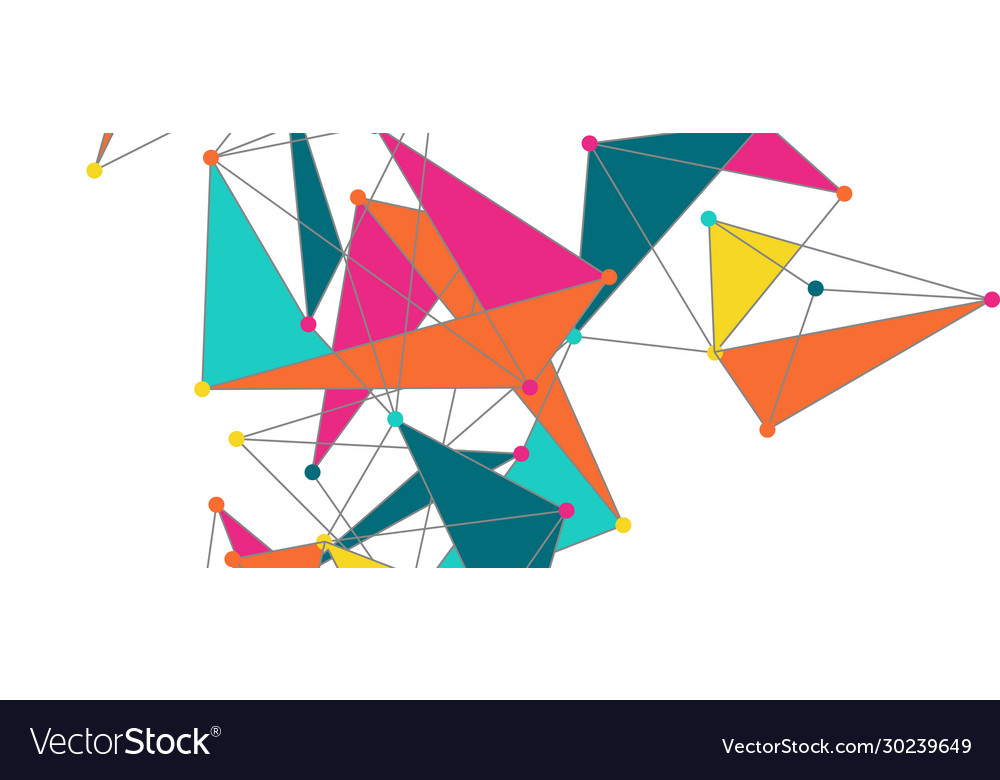 Line points connections triangular technology Vector Image Line points connections triangular technology