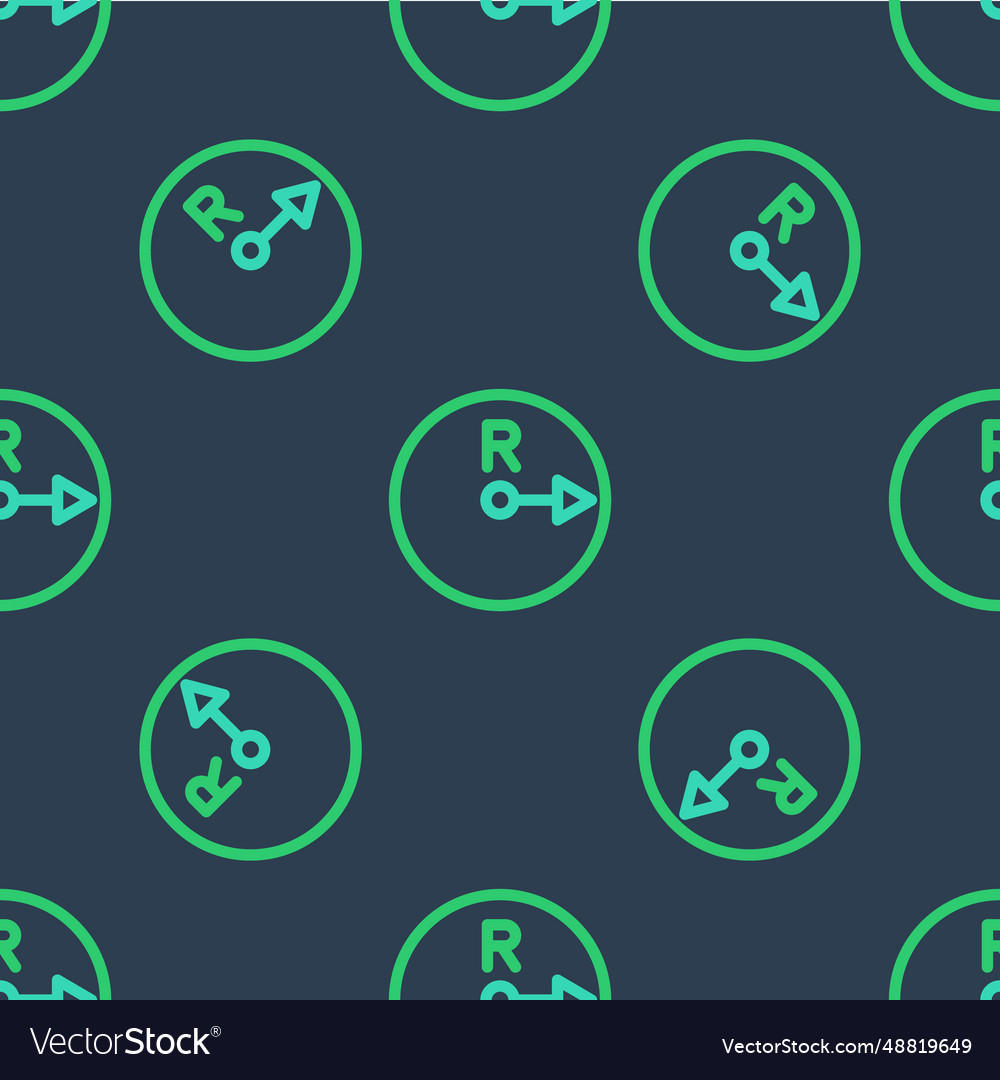 Line radius icon isolated seamless pattern vector image Line radius icon isolated seamless pattern