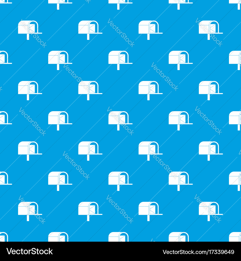 Mailbox pattern seamless blue Royalty Free Vector Image
