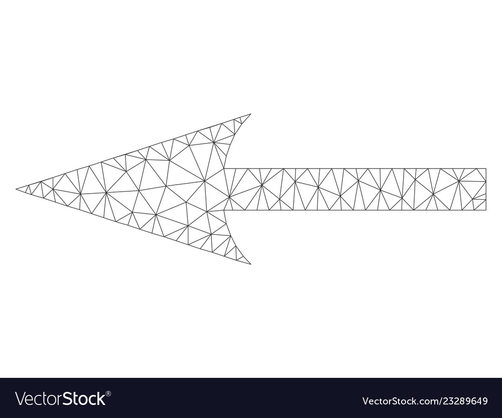Mesh sharp arrow left icon vector image Mesh sharp arrow left icon