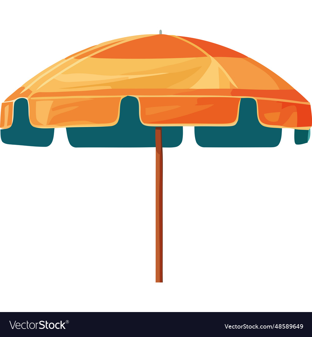 Orange beach parasol equipment icon Royalty Free Vector