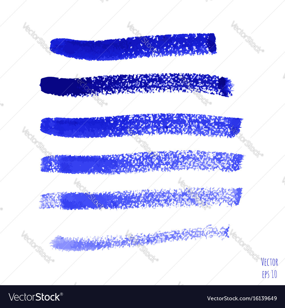 Set blue indigo watercolor hand painted stripes Vector Image