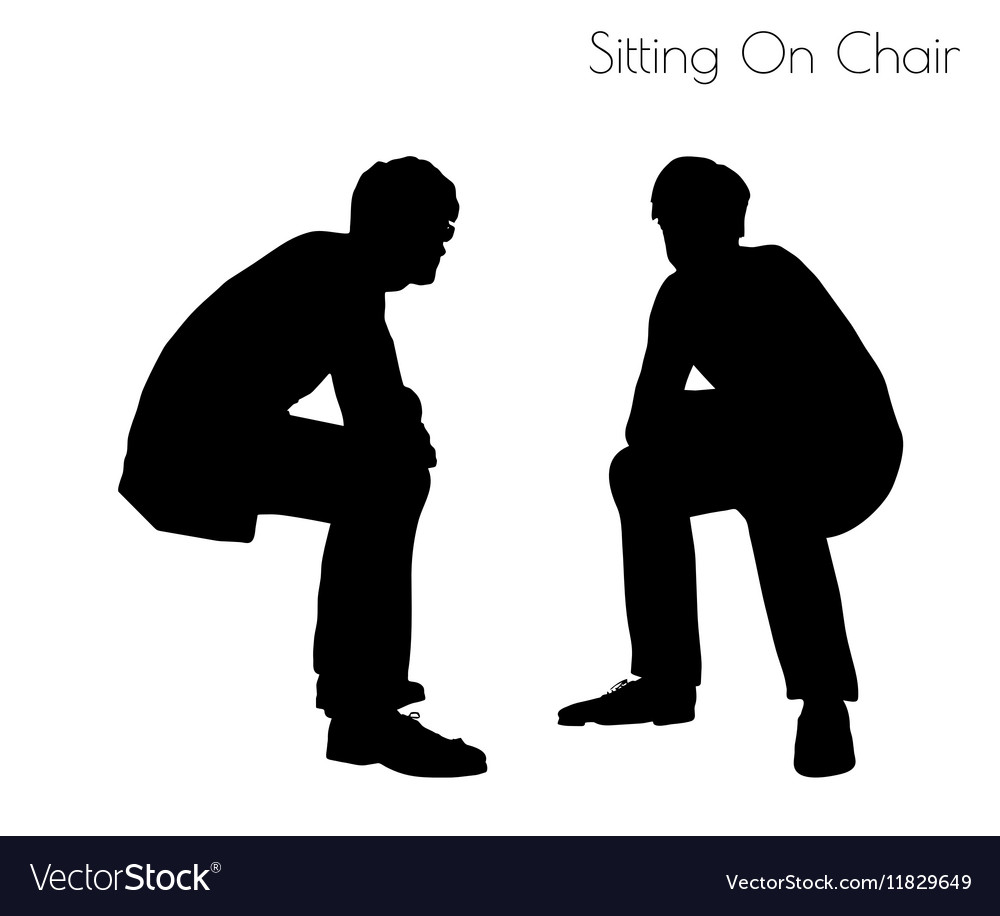 Silhouetted Man Sitting on Chair