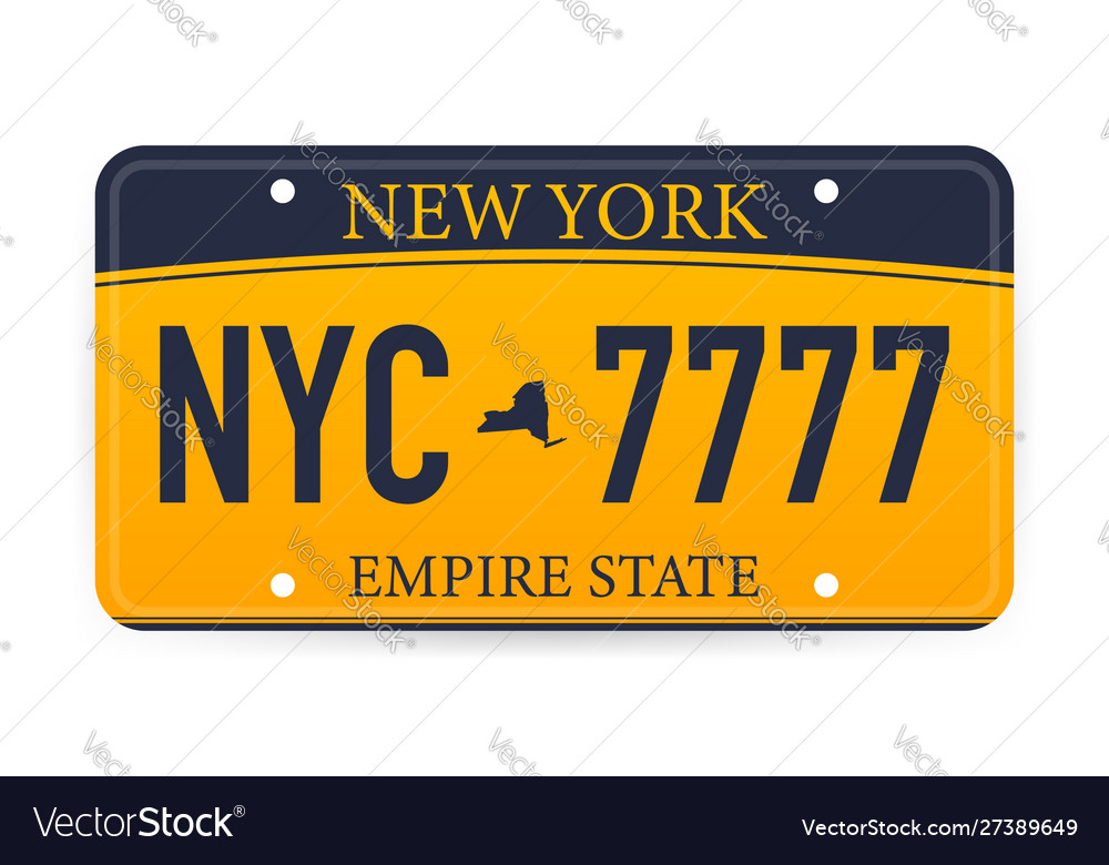 Vehicle registration new york Royalty Free Vector Image