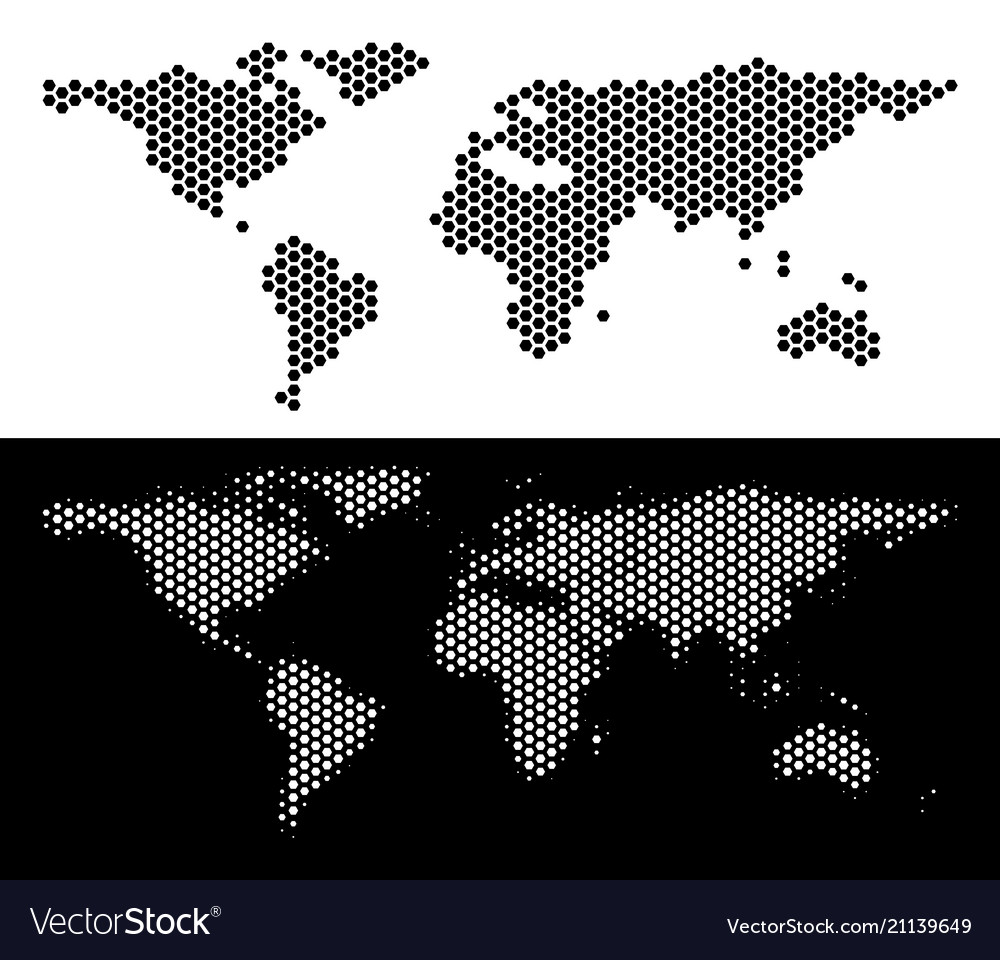 World map hexagonal abstraction vector image World map hexagonal abstraction
