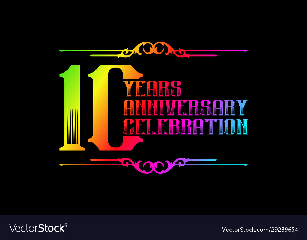 10th Years Anniversary Logo Template Royalty Free Vector